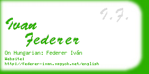 ivan federer business card
