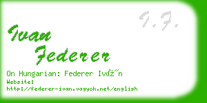 ivan federer business card